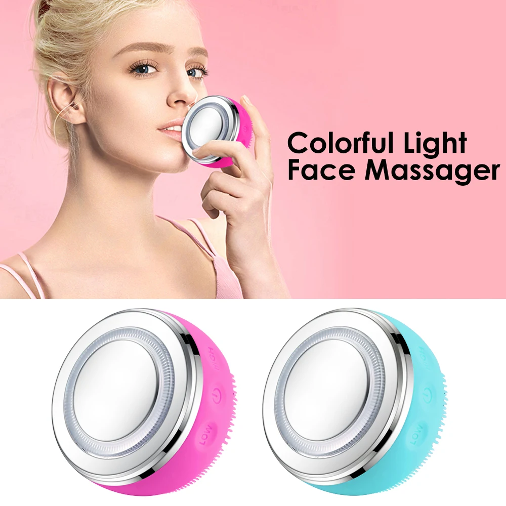 Electric Facial Cleansing Brush Ultrasonic Cleaning Silicone Face Massager Beauty Machine Blackhead Remover Deep Clean | Красота и