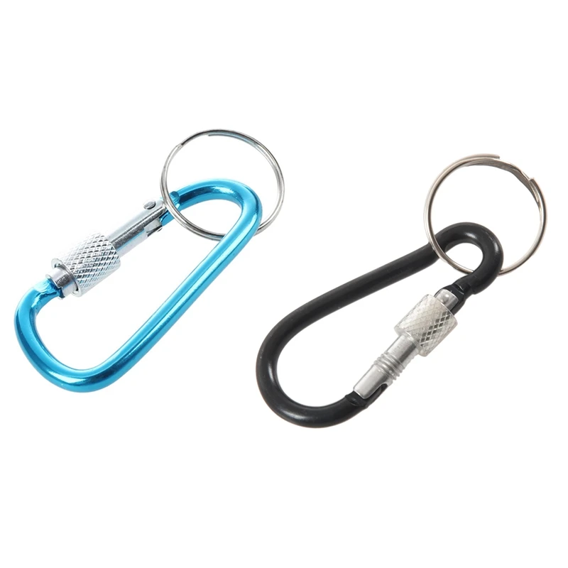 2 шт. Синий/Черный алюминиевый сплав Винт Гайка задвижка замок брелок карабин для