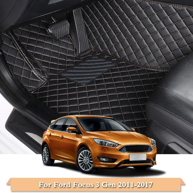 Полиуретановый автомобильный коврик для Ford Focus 3 Gen 2011- Kuga Escape подтяжка лица- 5 мест LHD Автомобильный коврик для ног