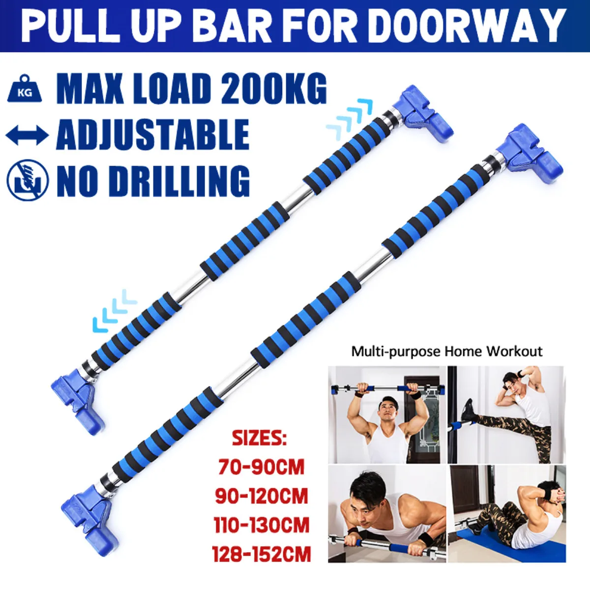 Двери горизонтальные стержни стали 500 кг регулируемые дома тренажерный зал