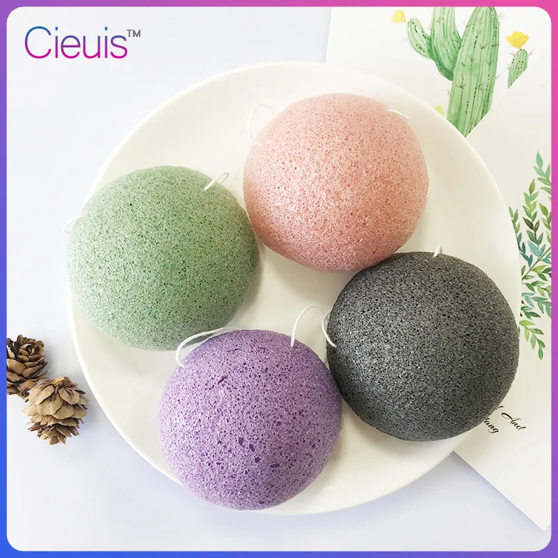 4 шт. натуральный аморфофаллус коньяк Конняку для лица очищающий спонж мытья