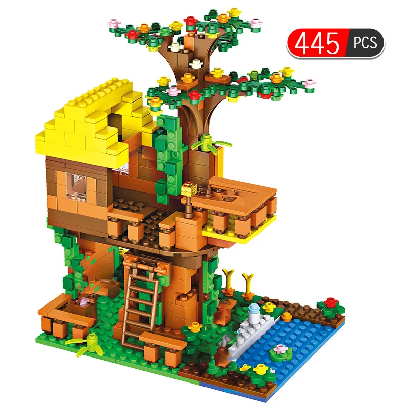 My World Brinquedo Кирпичи Классические деревья из джунглей дом совместимые