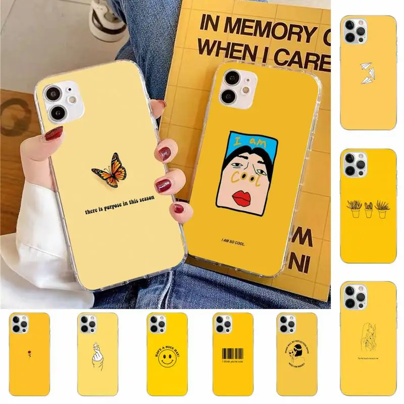 

Great Aesthetic art Pink Yellow Phone Case for iPhone 11 12 13 mini pro XS MAX 8 7 6 6S Plus X 5S SE 2020 XR case