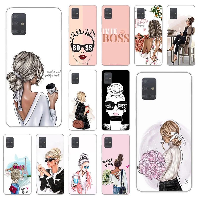 

Soft TPU Phone Case for Samsung Galaxy A52 A72 A51 A50 A70 A71 A21S A22 A42 5G A31 A40 A41 A11 A12 A32 A20 Girl Boss Art Cover