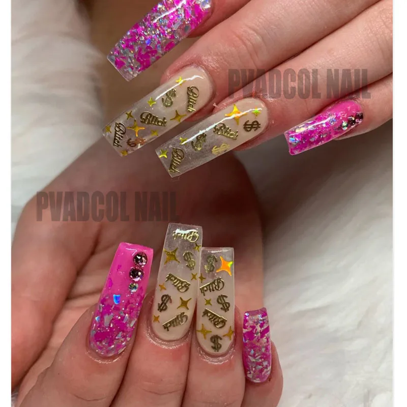 

12 Grids Nail Art Glitter Sequins Metallic Gold Nail Sequins Flakes Acrylic Designs Manicure Decoration