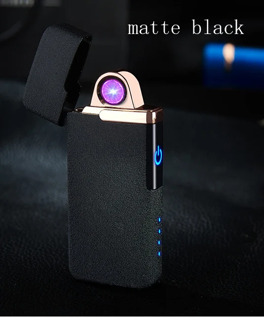 Зажигалка USB Электронная плазменная Зажигалка для курения Электронная зажигалка с выгравированным именем - Цвет: matte black 2