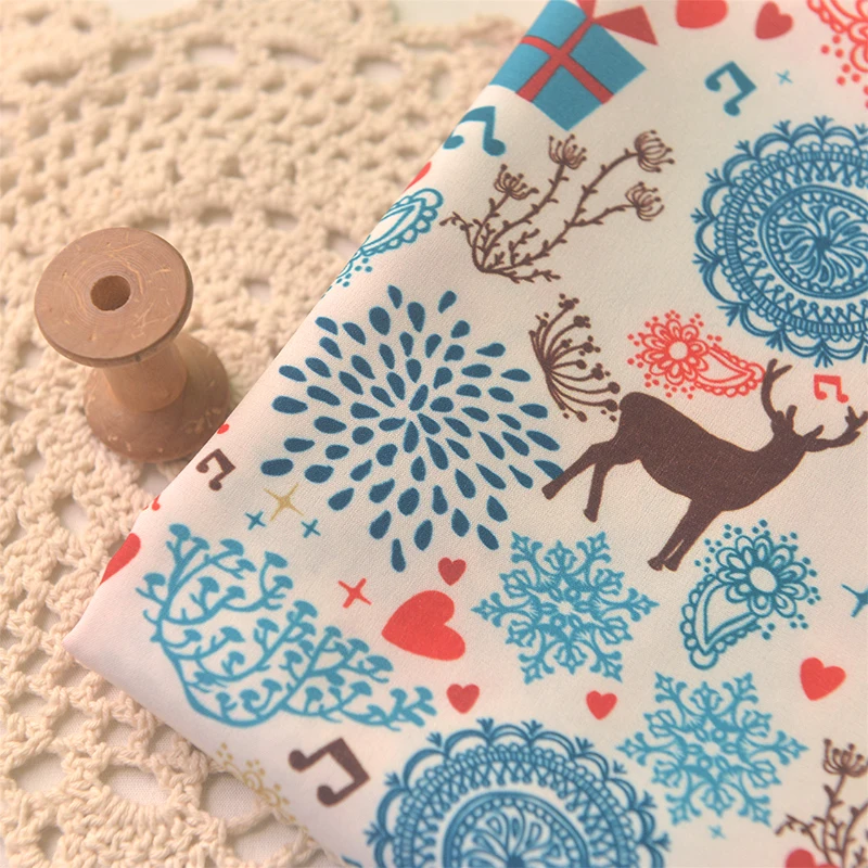 

Ткань для шитья из полиэстера с изображением колокольчика оленя, 150x50 см