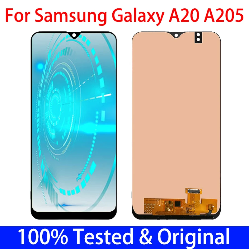 

100% tested 6.4'' Super AMOLED For Samsung Galaxy A20 A205 SM-A205F A205FN LCD Display With Touch Screen Digitizer Assembly