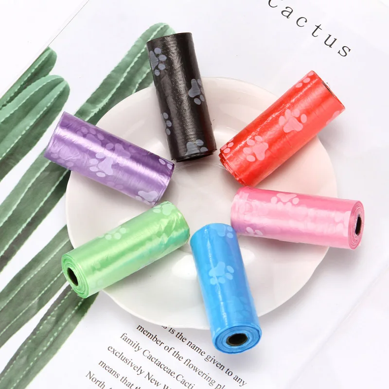 

2Rolls Dog Poop Bag Dispenser Cute Pattern Collector Garbage Bag Puppy Cat Pet Poop Bags Outdoor Clean Supplies Pets Accessorie