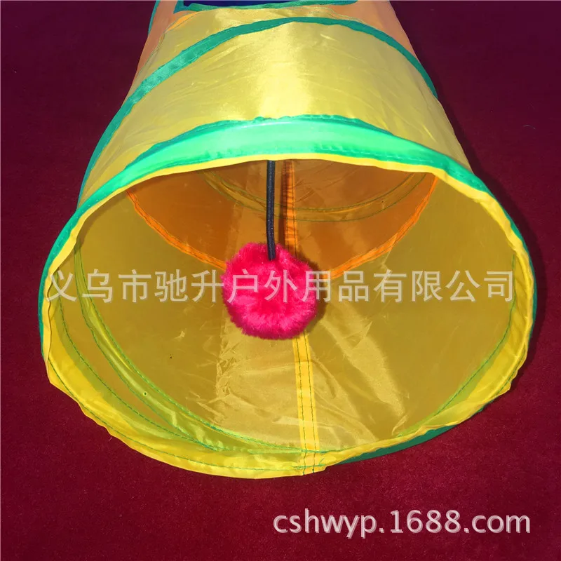 Забавный туннель для кошек 2 отверстия игровые трубки Шары складной Crinkle игрушки