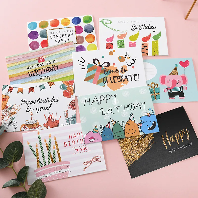 

wholesale Thank You Cards Bulk Birthday Card for Kids Note Cards with Envelopes Invitations Blank Inside Greeting Cards