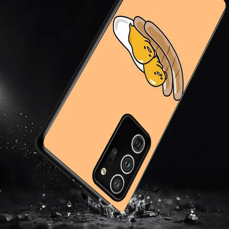 

Lovely Gudetama Egg For Samsung S20 FE Ultra Plus A91 A81 A71 A42 A51 5G UW A41 A31 A21 A21S A11 A01 Black Phone Case