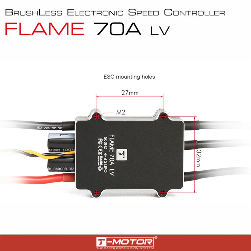 Оригинальный Бесщеточный Регулятор Скорости TMOTOR FLAME 70A 4-6S LiPo NO BEC BLDC для многовинтового uav