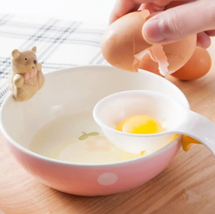 

Mini Egg Yolk White Separator With Silicone Holder Egg Divider Home Kitchen Egg Tool LX1067