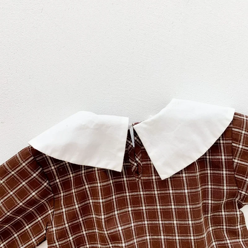 

Baby Bodysuit 2021 Spring Boys and Girls Bodysuit Send Hat Lattice Baby Bag Fart Clothes Triangle Climbing Clothes