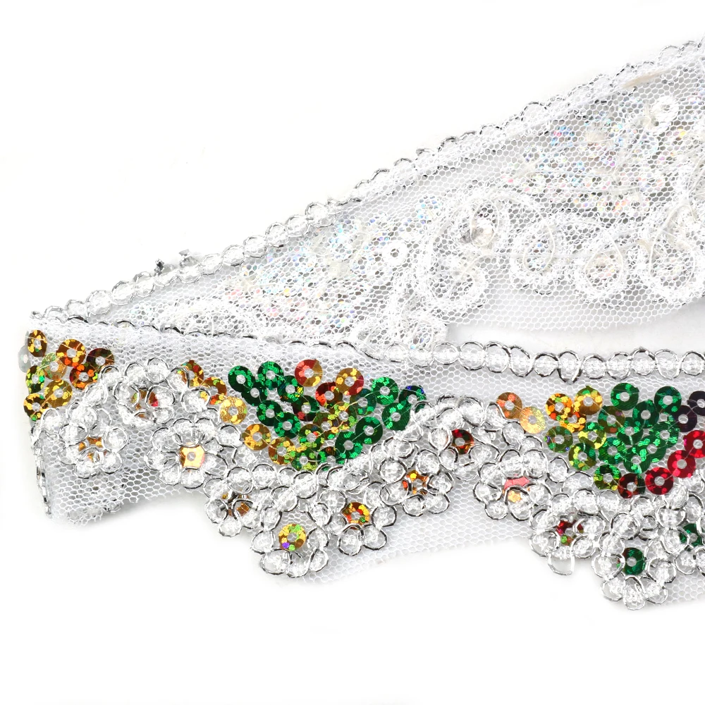 1 ярд круглая кружевная лента с блестками для одежды обертывание по краям