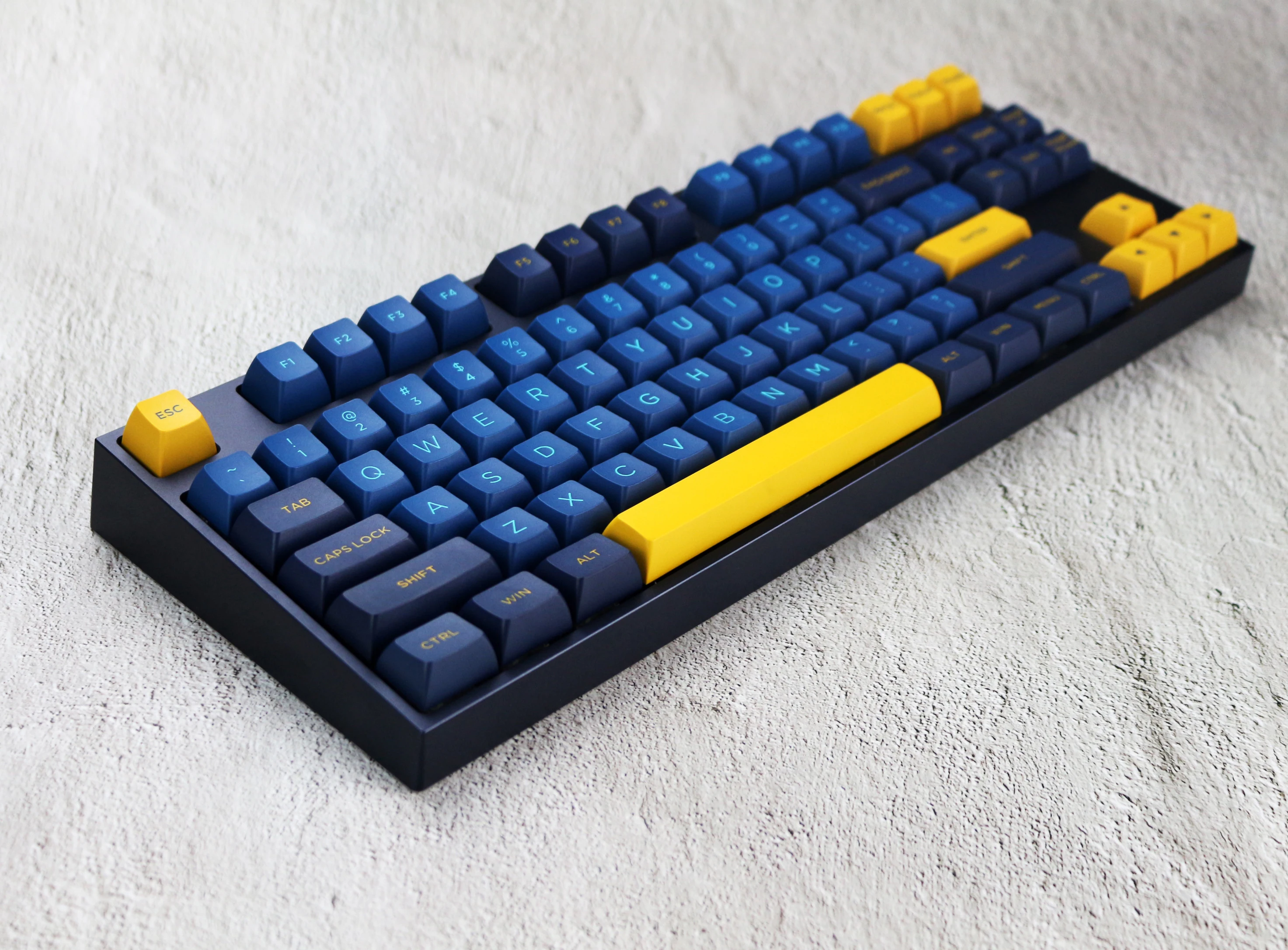 Двусторонняя игровая клавиатура MP Midnight blue & DOLCH 166 клавиш OSA PBT колпачки для ключей