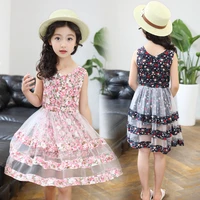 girls summer dress floral pattern kids party dresses for girls sleeveless children dresses fashion clothes girl 6 8 10 12 years