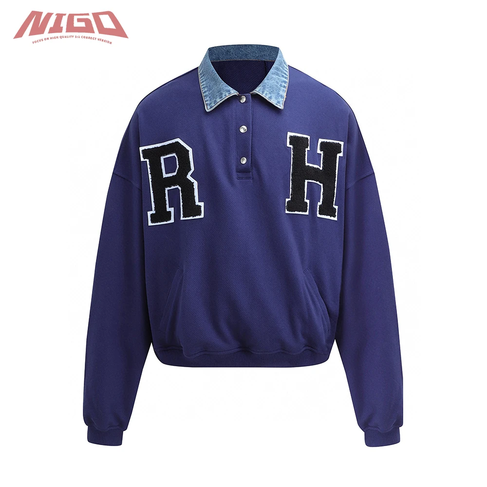 

NIGO 21ss джинсовый воротник пальто Свитшот # nigo5698