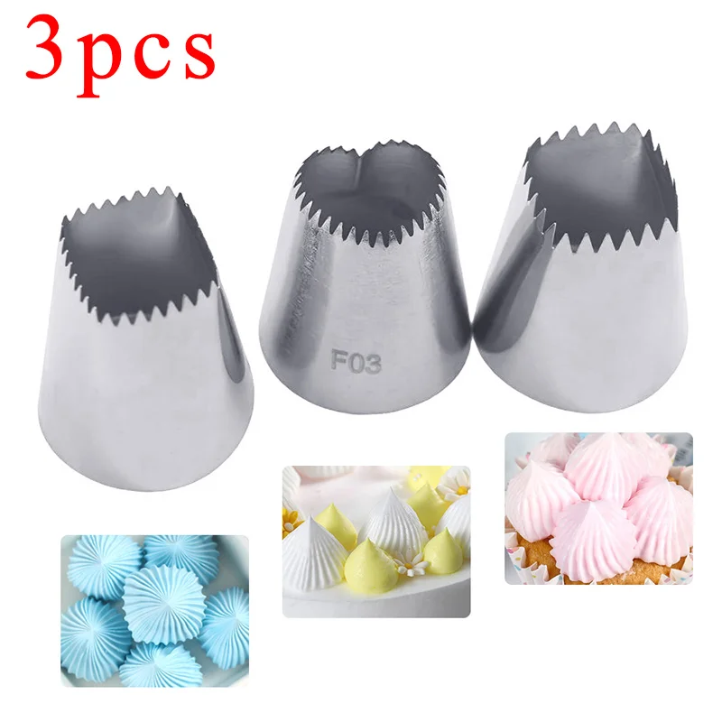 

3PCS Square Cake Design Cream Tips Pastry Nozzles Pastry Icing Piping Nozzles Bico De Confeitar Fondant Cake Decorating Tools