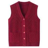 xl 4xl waistcoat early autumn outer wear knitted vest korean oversized sweater for women winter beaded ladies blouse top female