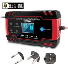 Motorcycle Car Battery Charger 12/24V 8A Touch Screen Pulse Repair Digital LCD Display Battery Charger For Car Lead Acid Battery