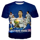 Футболка YX с изображением Криштиану Роналду для мужчин и женщин, Повседневная рубашка с коротким рукавом, с круглым вырезом, унисекс, Прямая поставка