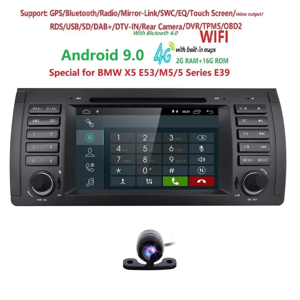 Hizpo 1DIN Android 9 0 радио автомобильный DVD навигатор плеер для BMW M5 1996 2003 7 серии E38 1994 2001