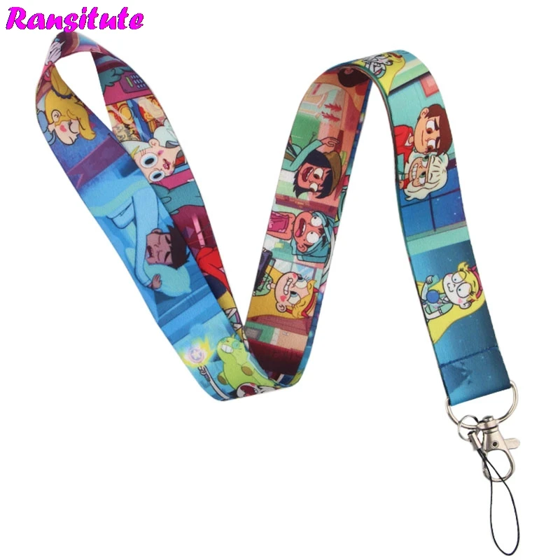 Ransitute Star vs the Forces of Evil keys ID Card, ремешок для мобильного телефона в тренажерном зале, usb-держатель для бейджа, сделай сам, ремешок для телефона R533