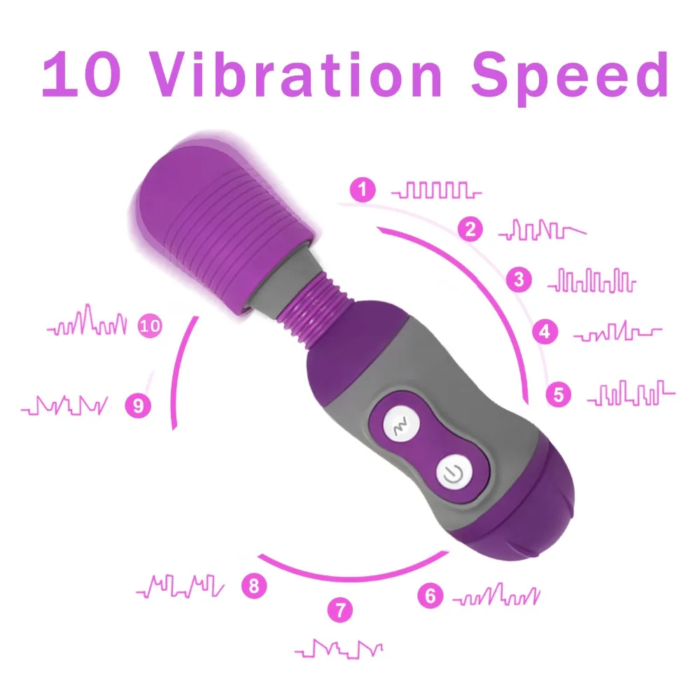 10 скоростей Joy Wand Мини AV вибратор секс игрушки Стимулятор клитора Секс Массаж