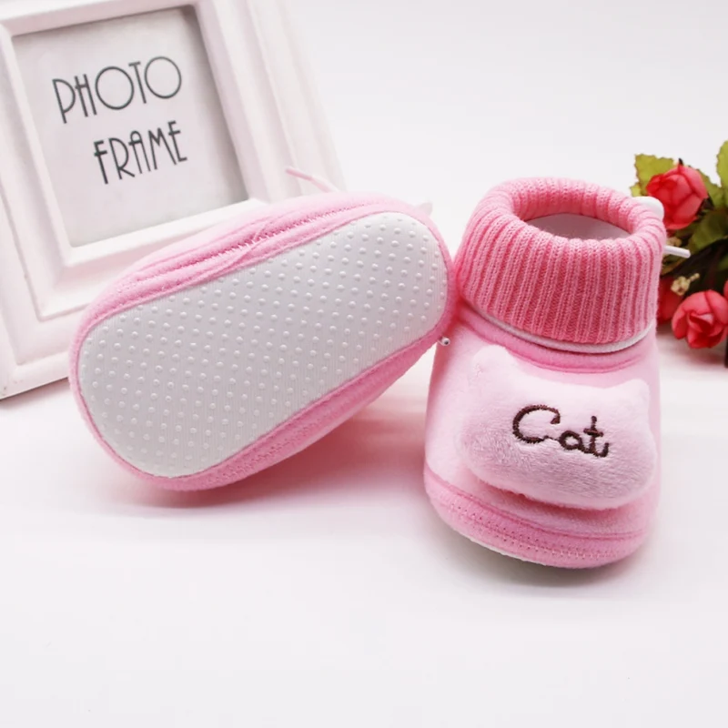 

Toddler Infant Newborn Baby Girls Bow Soft Crib Sole Boots Prewalker Winter Warm Shoes Pink Blue 0-18M
