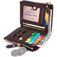 men wallet pu leather short wallet with zipper coin pocket vintage big capacity male short money purse card holder new