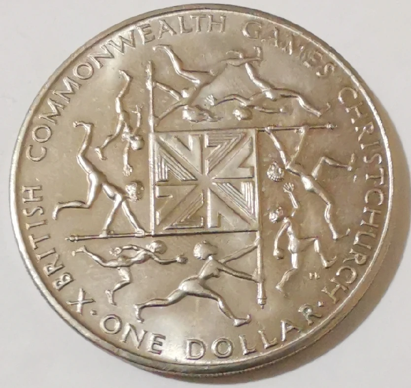 Памятные монеты острова Новой Зеландии 1 доллар Игры Содружества Океания