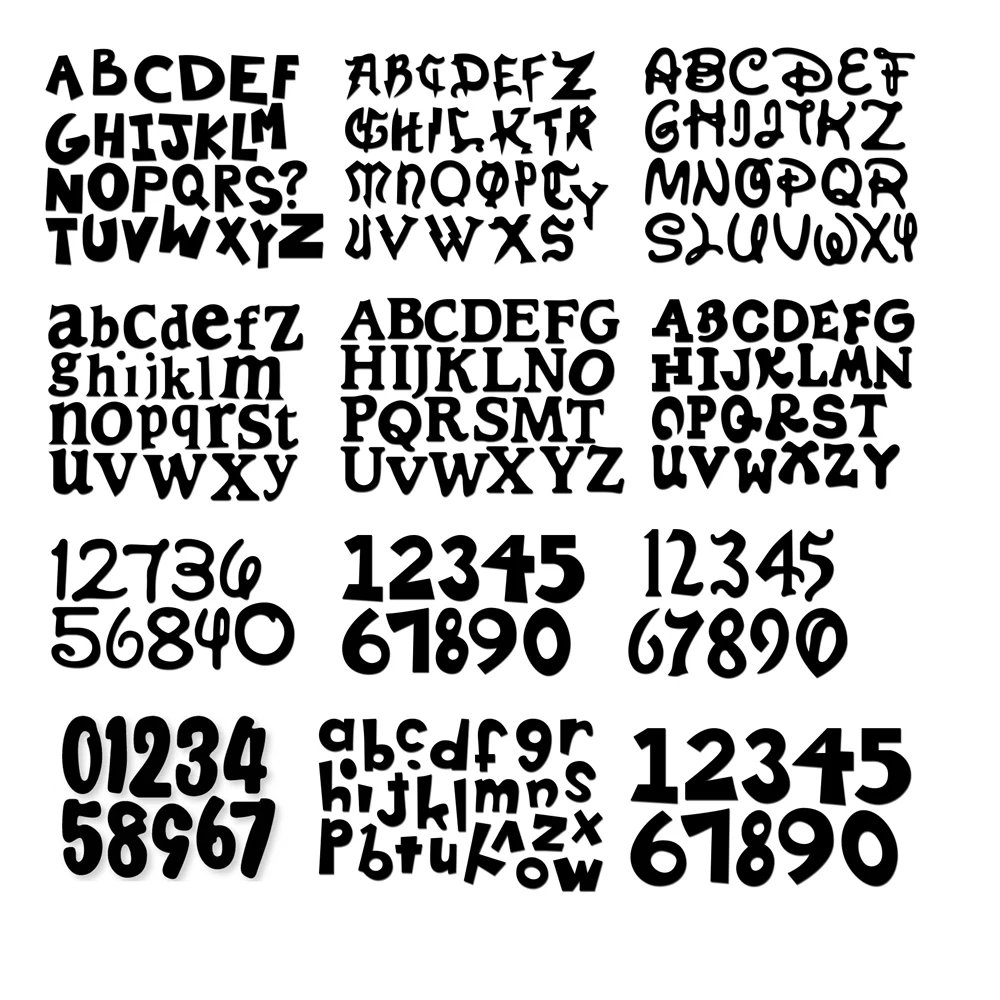 Металлические высекальные штампы с цифрами и буквами для рукоделия скрапбукинга