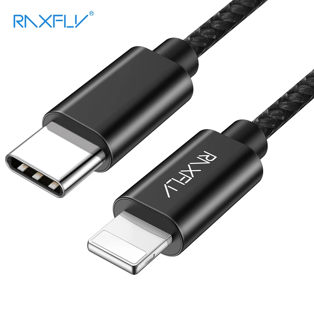 Кабель RAXFLY type C для освещения iphone XS Max XR X 7 Plus PD Быстрая зарядка usb кабель зарядки