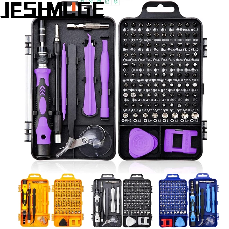 

JESHMUGE 115 in 1 Multi Screwdriver Set With 98 Precision Bit Hand Tool Screwdrivers For Game Computer Mobile Phone Repair Tools