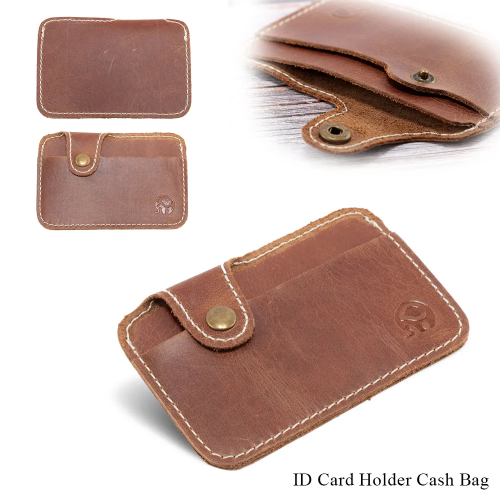 Модный простой практичный первый слой кожаный доллар держатель для кредитных ID