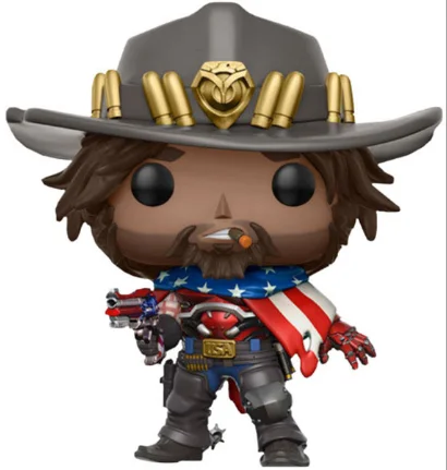 no retail box Funko Pop OverWatche 10 см игровой персонаж McCree Виниловая фигурка - Цвет: no retail box