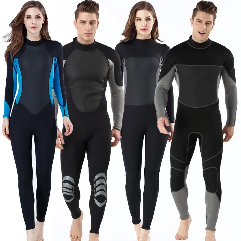 

Неопреновый гидрокостюм 3 мм для подводного плавания и Сноркелинга для мужчин цельный теплый полноразмерный купальник для серфинга для жен...