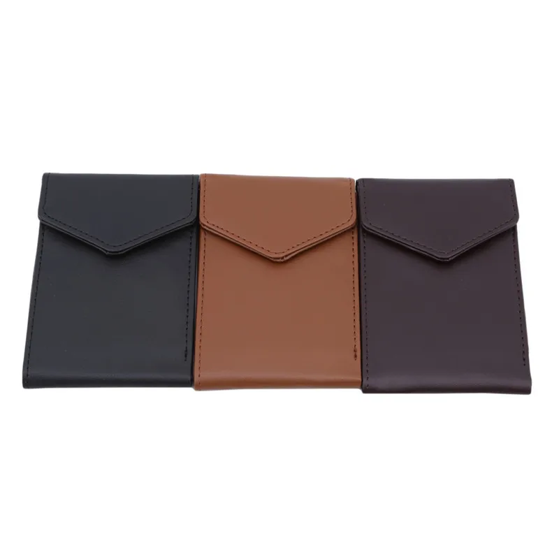 Fashon PU Leather Women Men Money Clip Wallet Solid Male Purses Designer Clip Slim Cash Holder Card Cases
