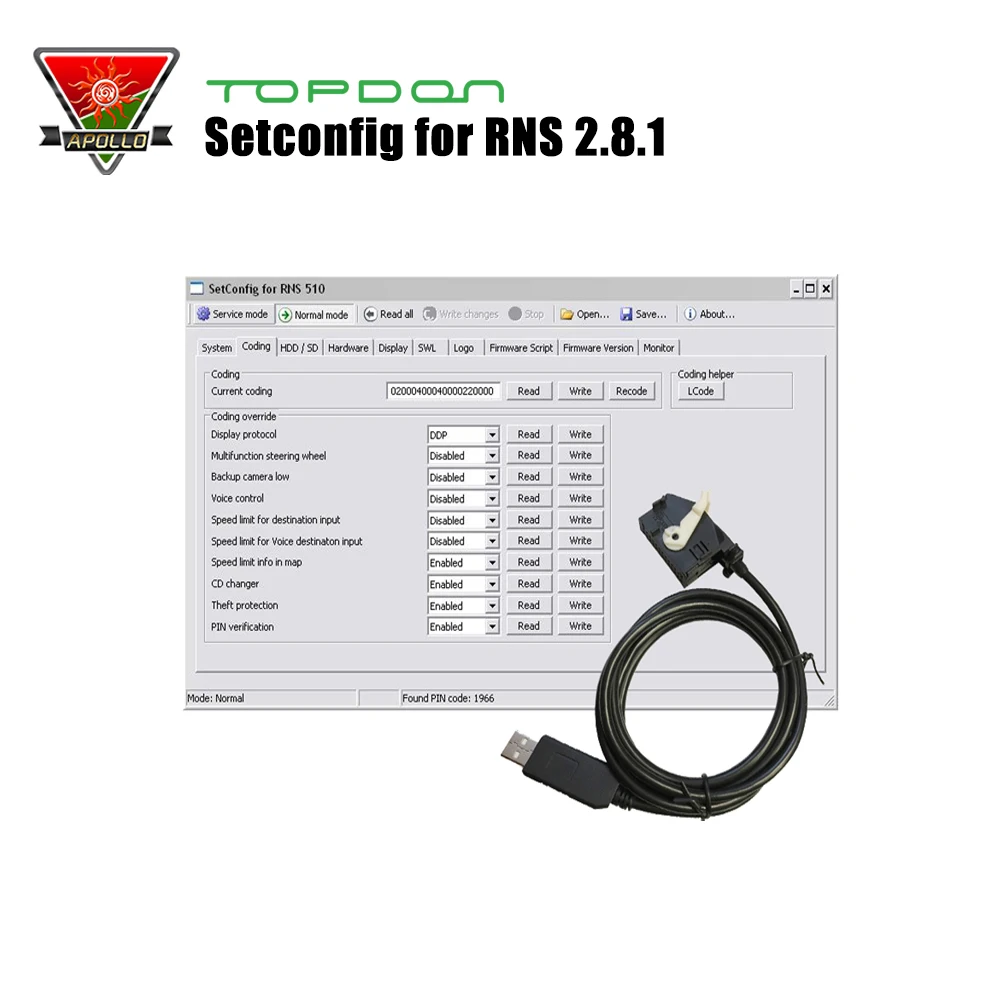 Стереть памяти NAND изменить PIN-код для RNS510 RNS810 RNS850 BENTLEY CONTINENTAL с чипом FTDI и 26-контактный разъем