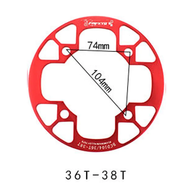 36-38T Red Защита звездочки для горного велосипеда 104BCD 32T 36T 40T защита от кривошипа, защита Шатунов для велосипеда, защита от звездочек, защитное снаряжение - Цвет: 36-38T Red