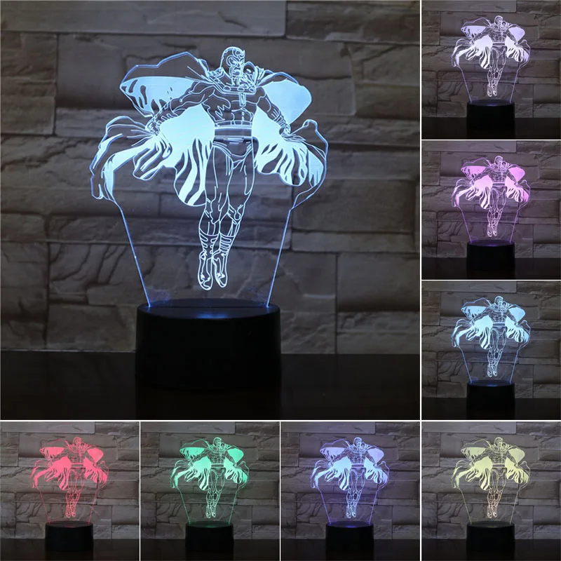 3D светодиодный ночник Disney Мстители Намагниченный светильник 7 цветов меняющая