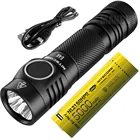 Компактный светодиодный фонарик NITECORE 4400 LMs, 4x cree, V6, E4K, для повседневного использования, уличный фонарь + 5000 мАч, 21700 перезаряжаемый аккумулятор, бесплатная доставка