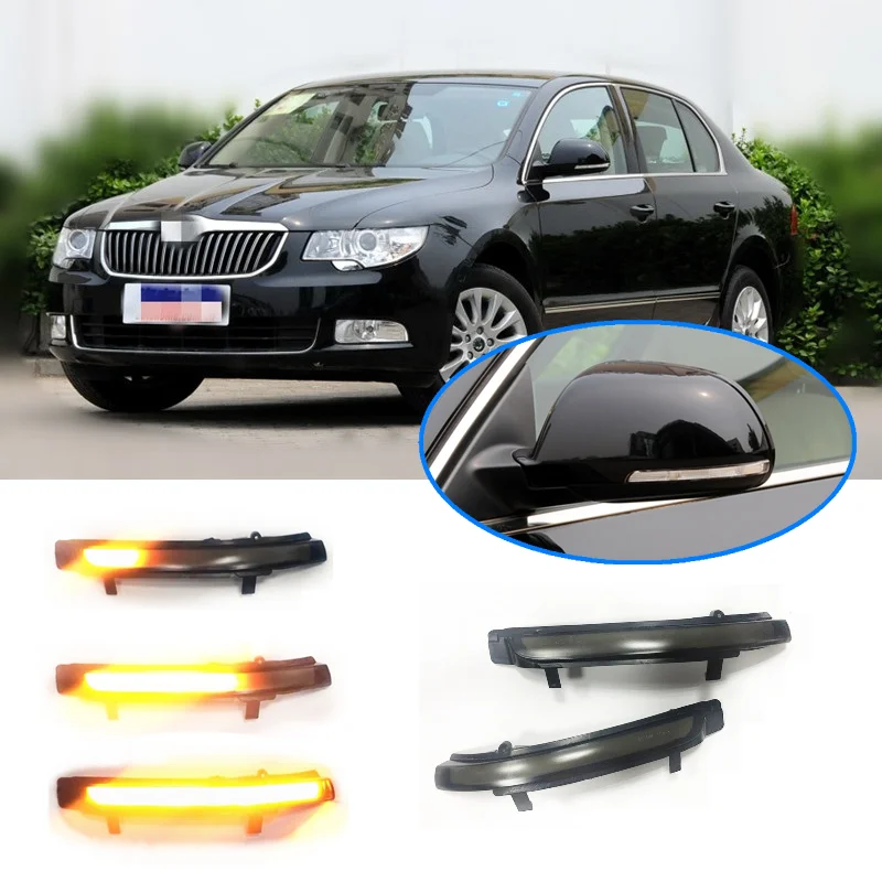 Fit for Skoda Octavia MK2 1Z3 1Z5 2009-2013 Superb 3T4 3T5 2008-2014 Dynamic Blinker Indicator Mirror Turn Light Signal | Автомобили и