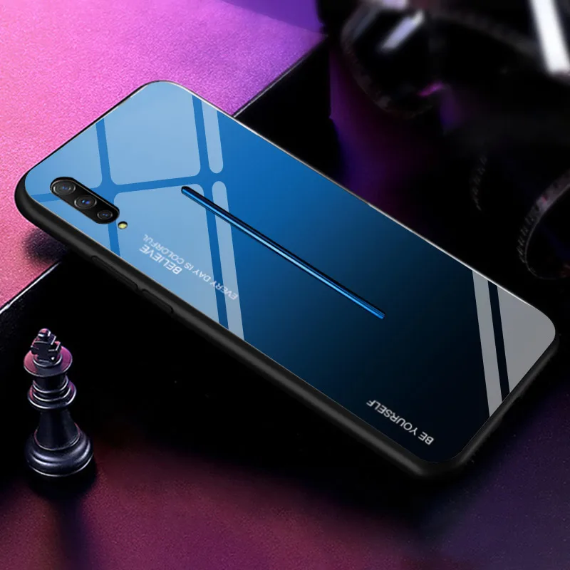 Градиент Жесткий Чехол для Vivo IQOO NEO Y67 Y75 V5 V7 V9 Z1 Y85 Z3 Z3i V11i чехол закаленное Стекло