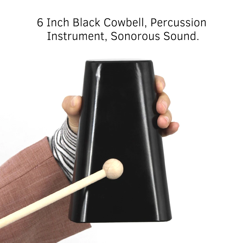 6-дюймовые коровьи колокольчики без отверстий черный металлический колокольчик