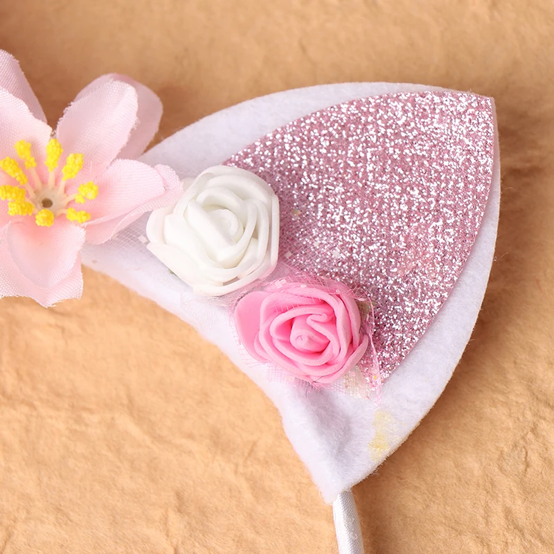 1 шт. Цветочные головные уборы для женщин детей милый цветок Единорог Рог повязка