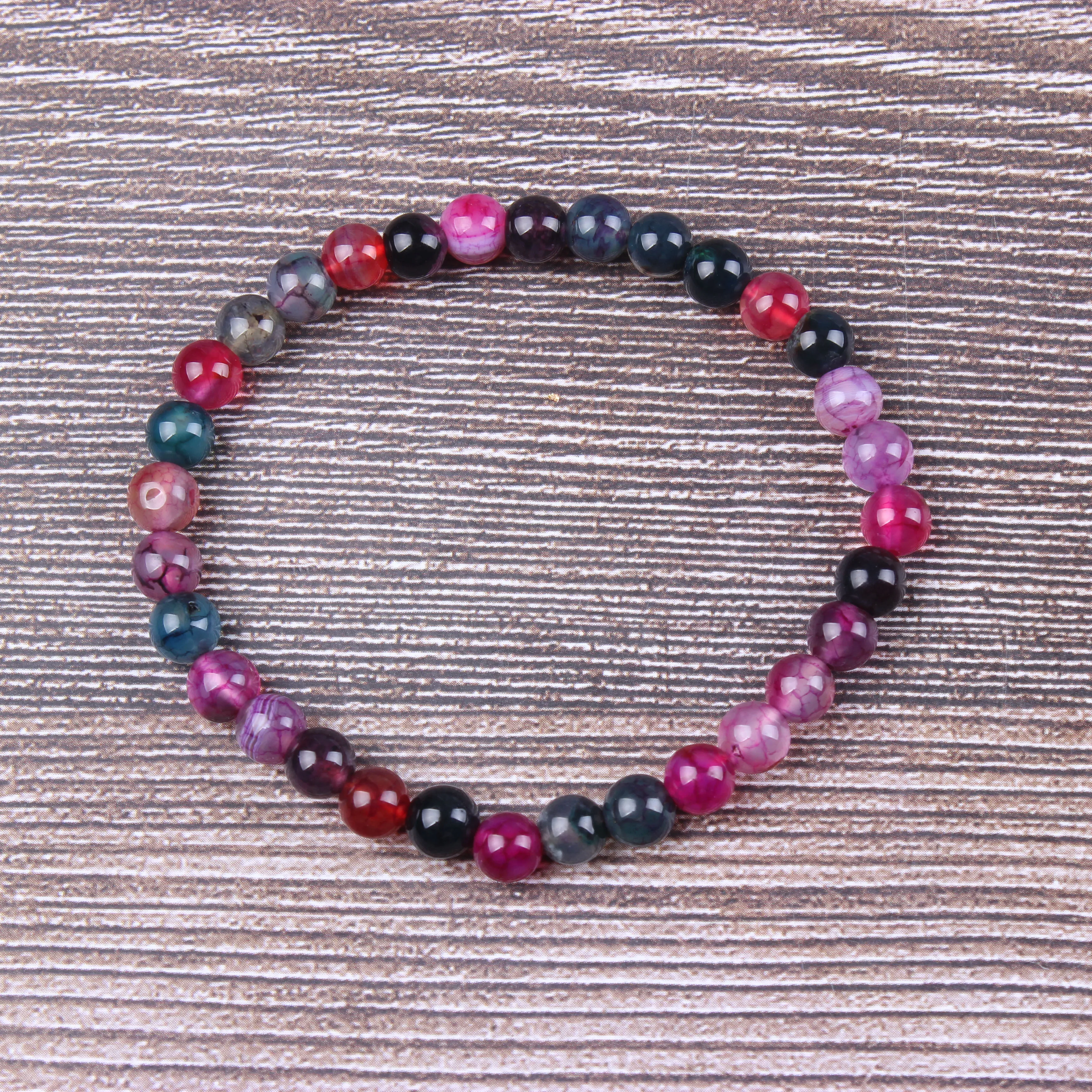 

Fashion jewelry 6 / 8 / 10mm miscellaneous stone bracelet natural jewelry beads are suitable for men's and women's accessories