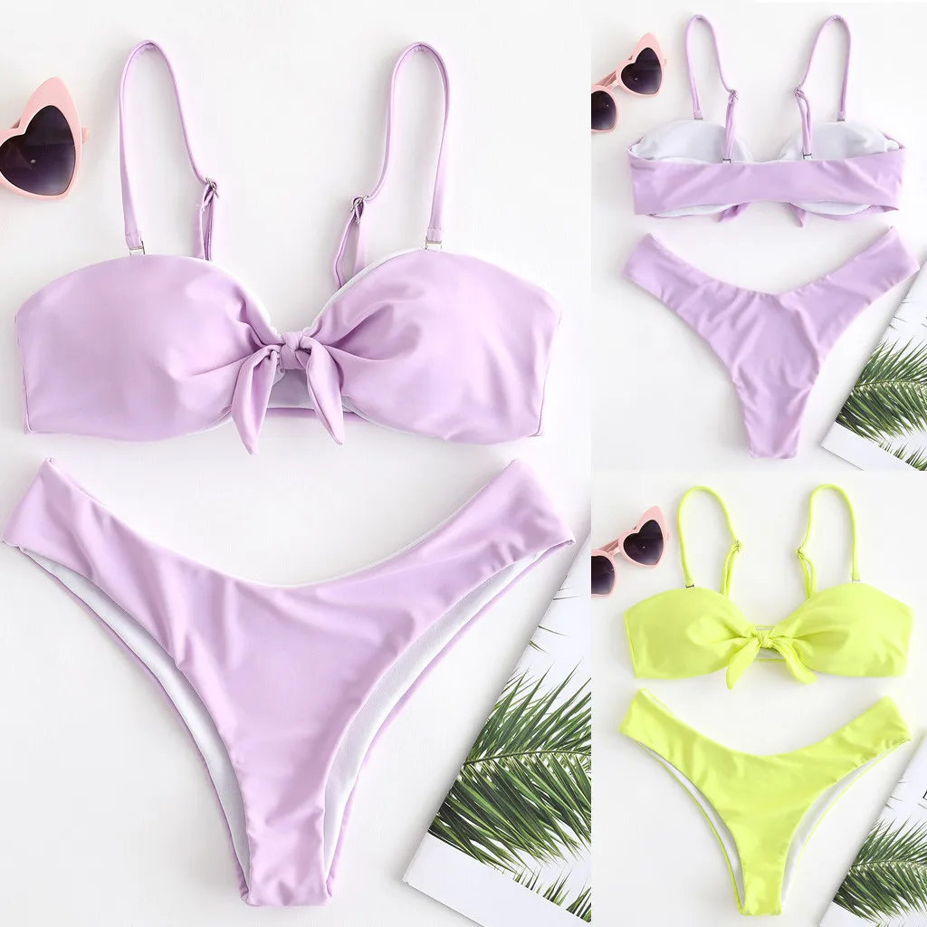 Микро-бикини сексуальная женская одежда для плавания с эффектом пуш-ап Женский